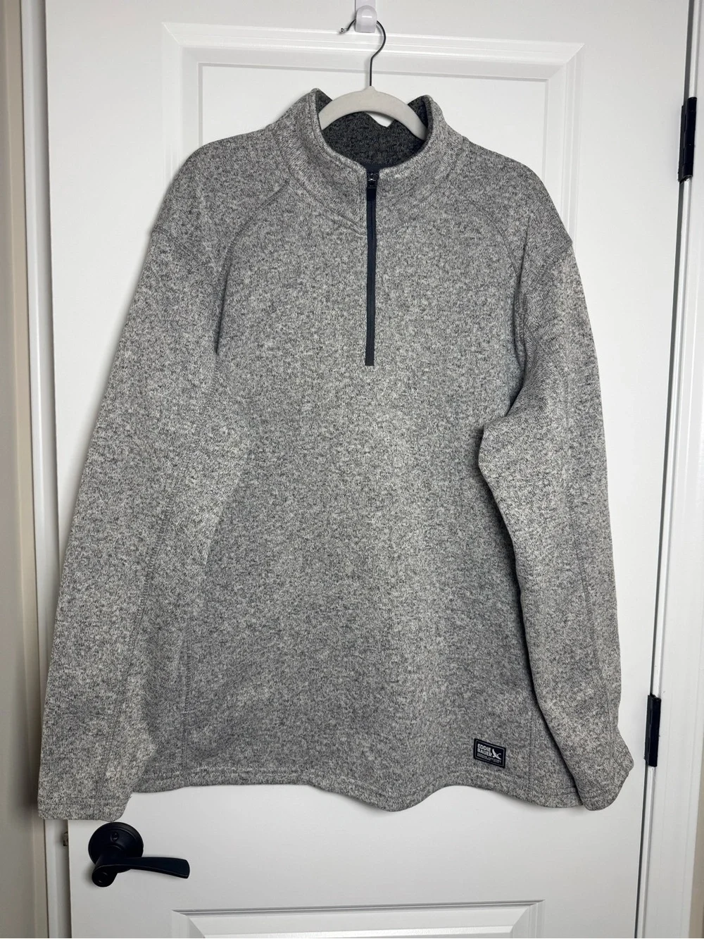 Eddie Bauer Gray Heather Quarter-Zip Fleece Pullover